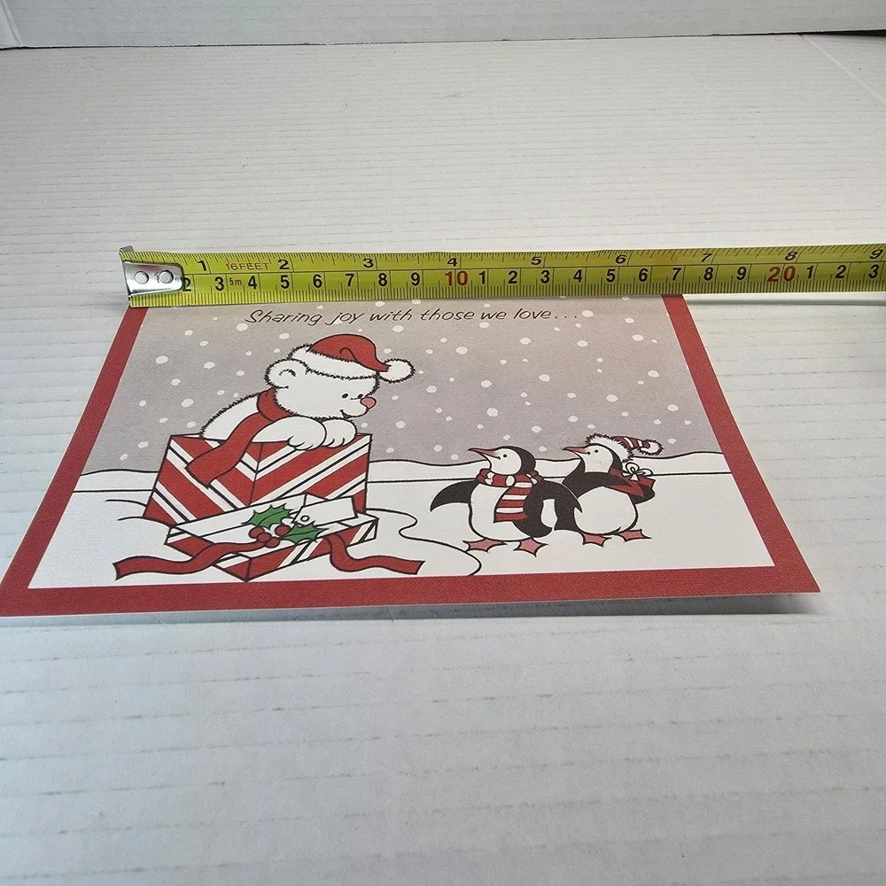 Vintage Sunshine Line Holiday Charm Christmas Cards Penguins Bears Scripture USA